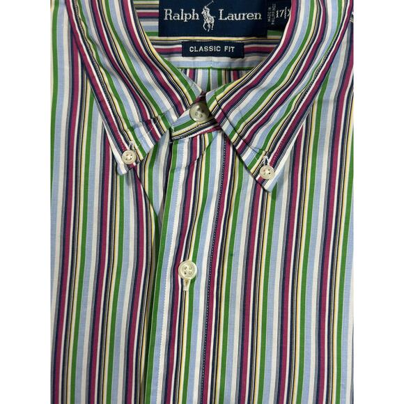 VTG Ralph Lauren Button Down Classic Fit Colorful Casual Preppy Men's Size 17/XL - Picture 1 of 9